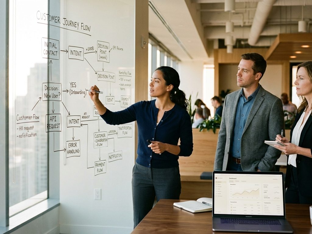 Resident engineer leading a whiteboard session